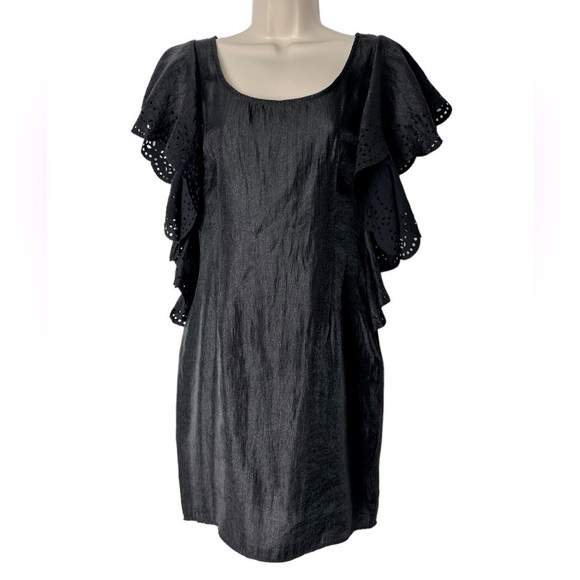 Alexia Admor Lace Flutter Sleeve Midi Dress Women Small Black LBD Party Feminine - Picture 1 of 10